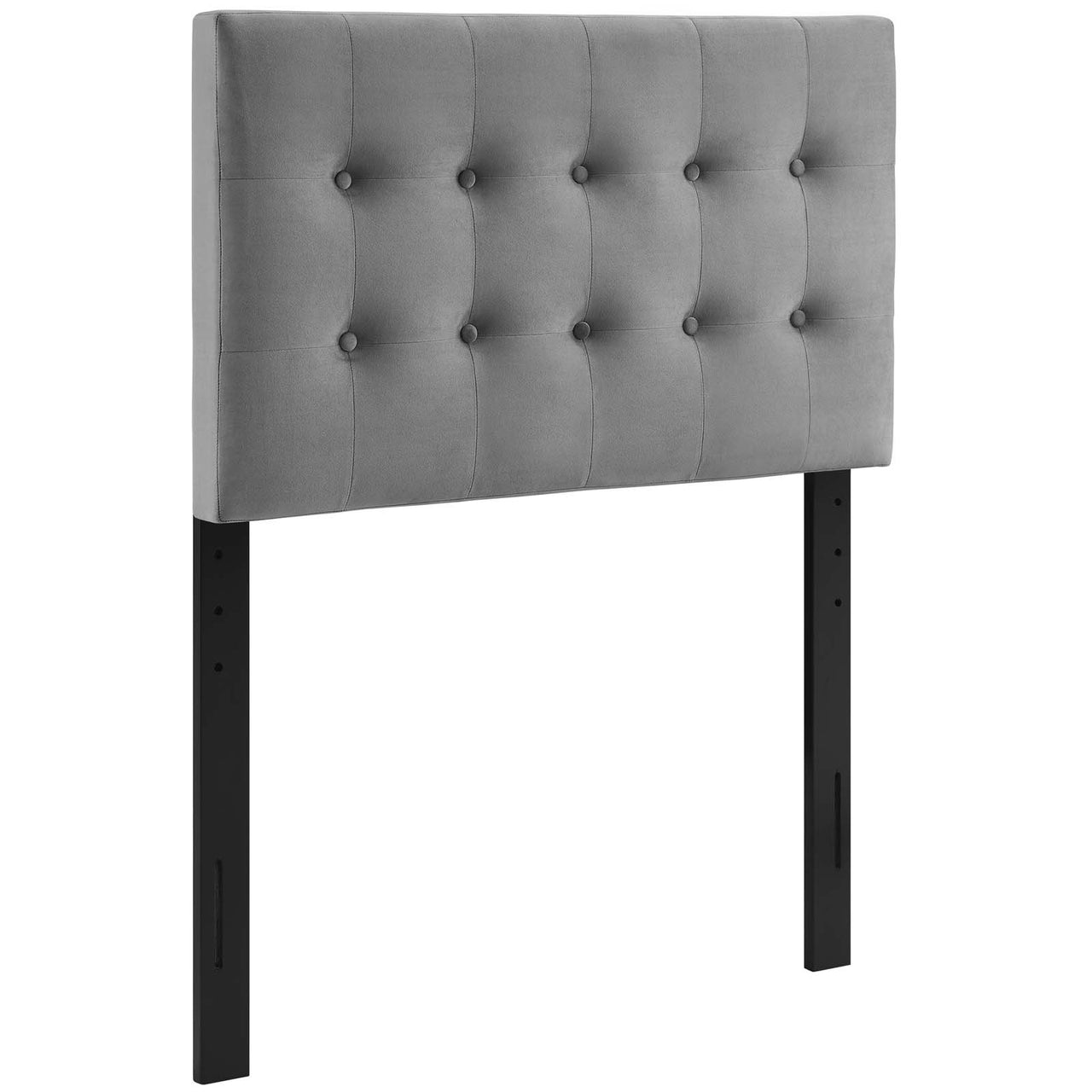 Emelle Velvet Twin Headboard, Gray