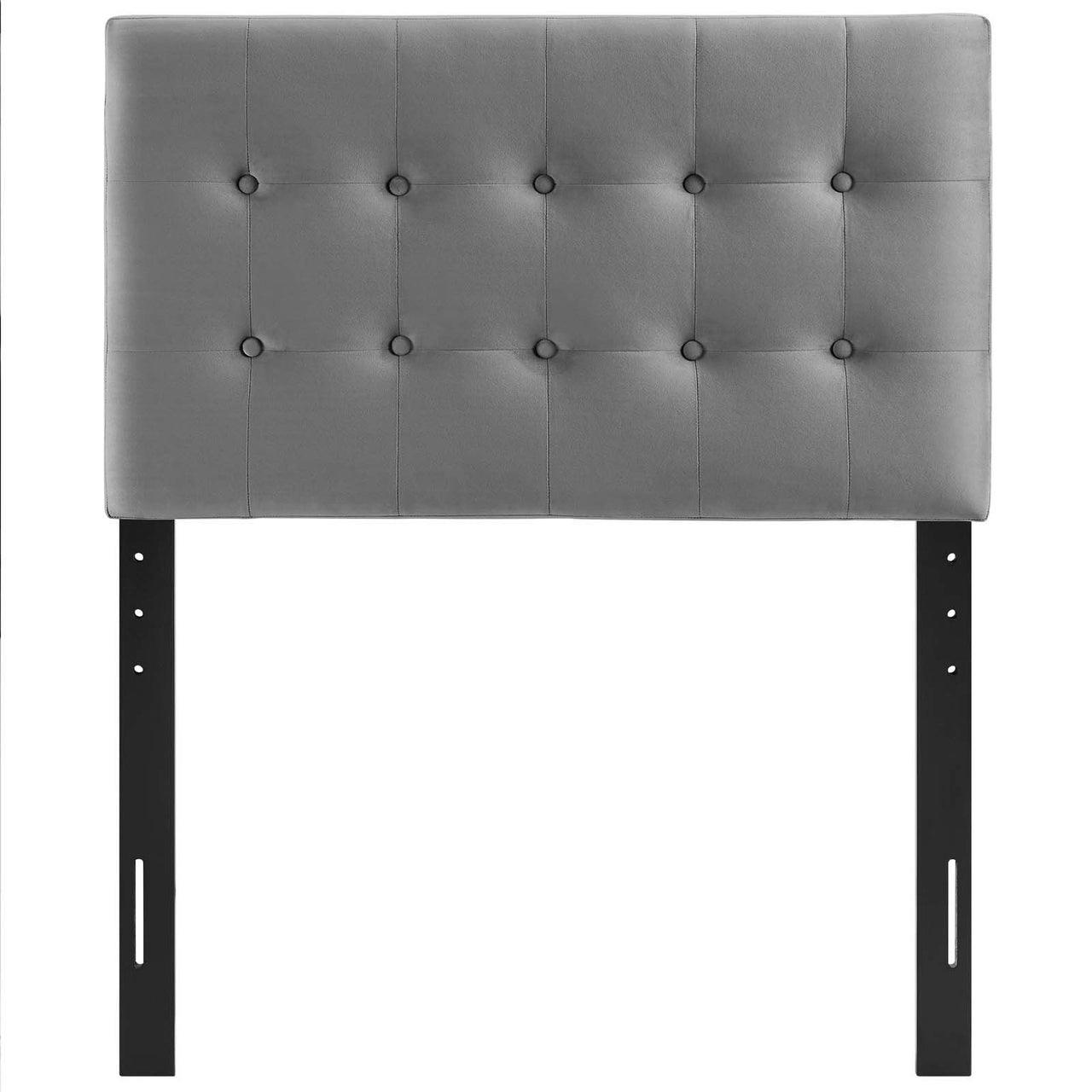 Emelle Velvet Twin Headboard, Gray