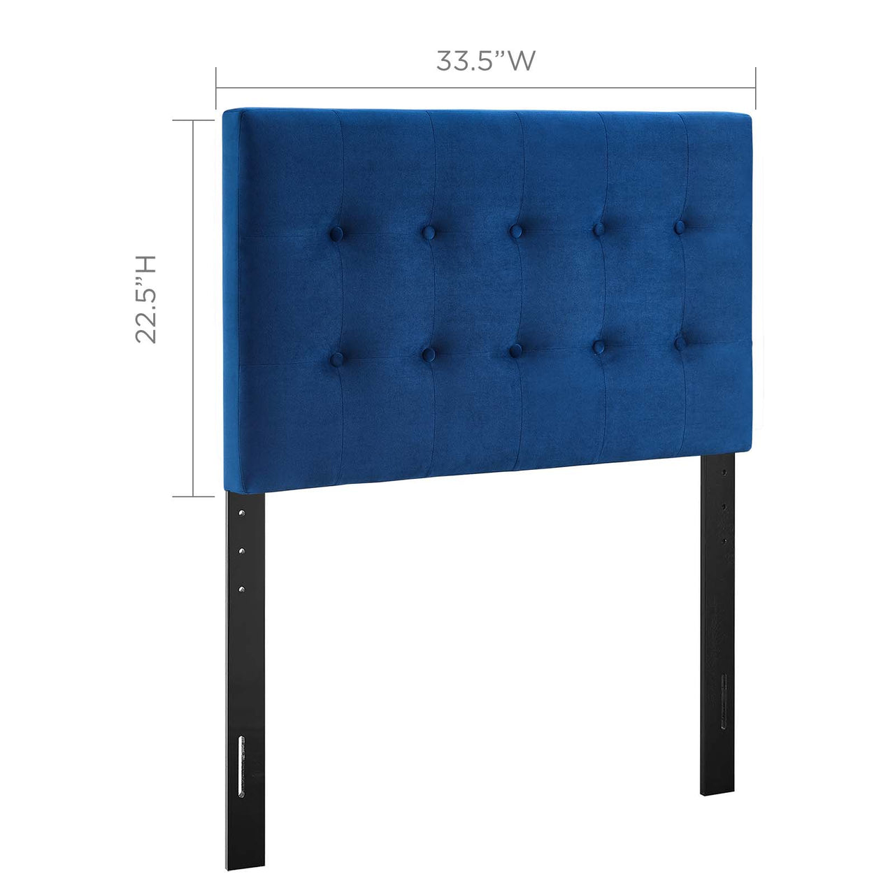 Emelle Velvet Twin Headboard, Navy