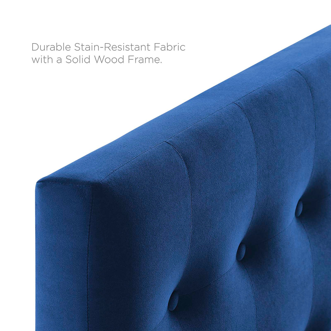 Emelle Velvet Twin Headboard, Navy