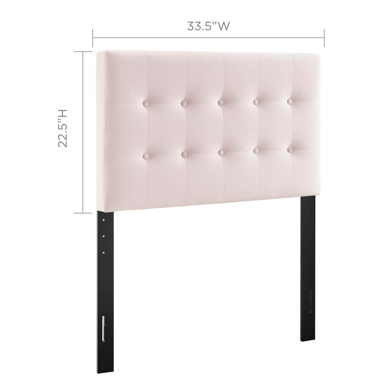 Emelle Velvet Twin Headboard, Pink