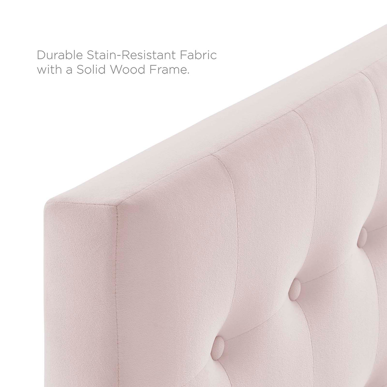 Emelle Velvet Twin Headboard, Pink