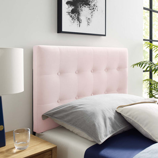 Emelle Velvet Twin Headboard, Pink