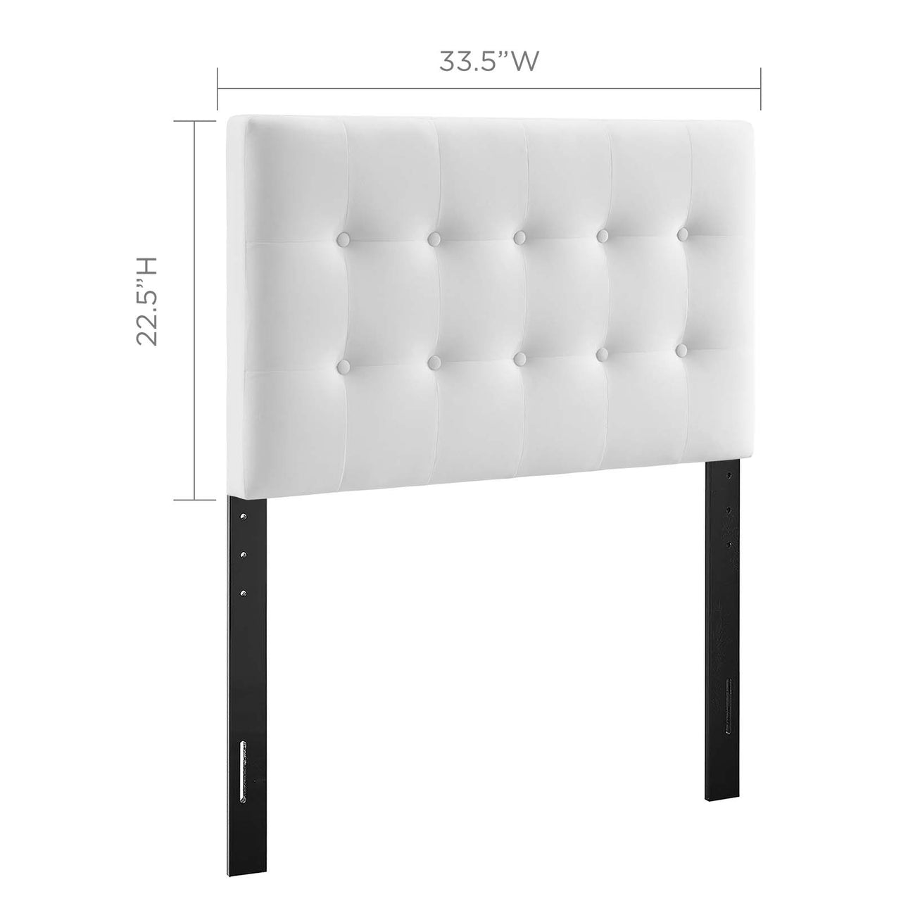 Emelle Velvet Twin Headboard, White