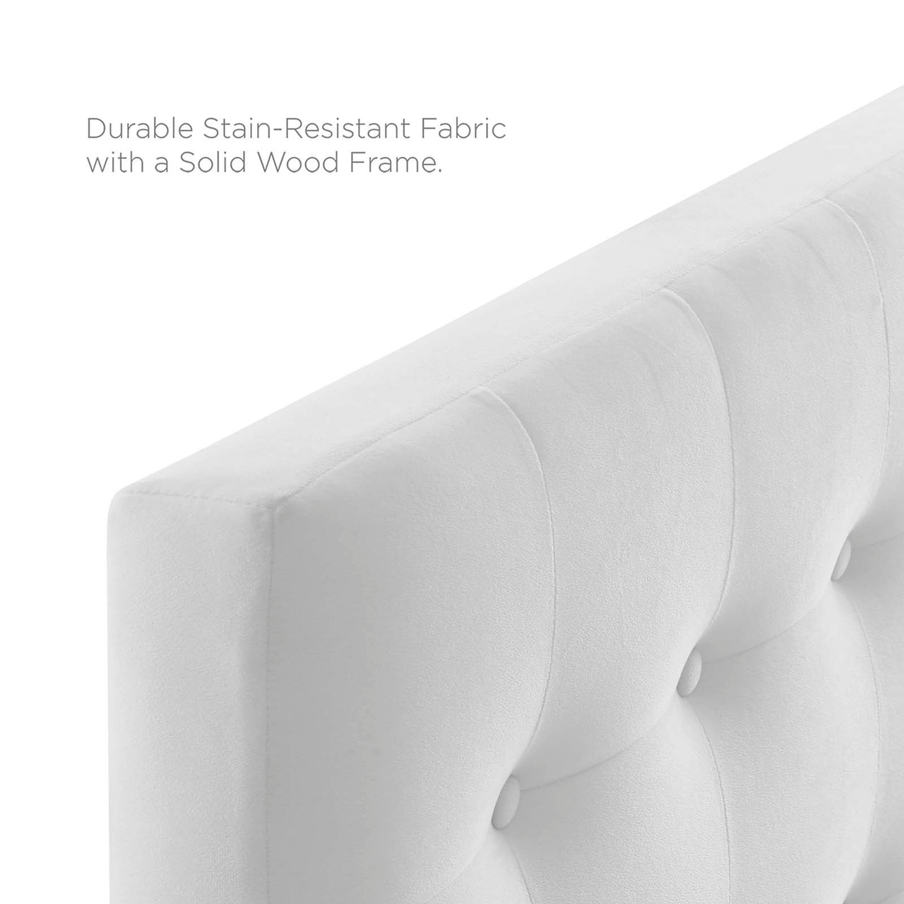 Emelle Velvet Twin Headboard, White