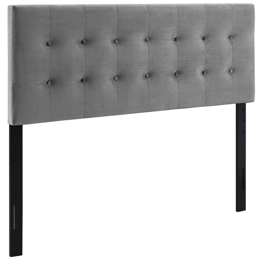 Emelle Velvet Full Headboard, Gray