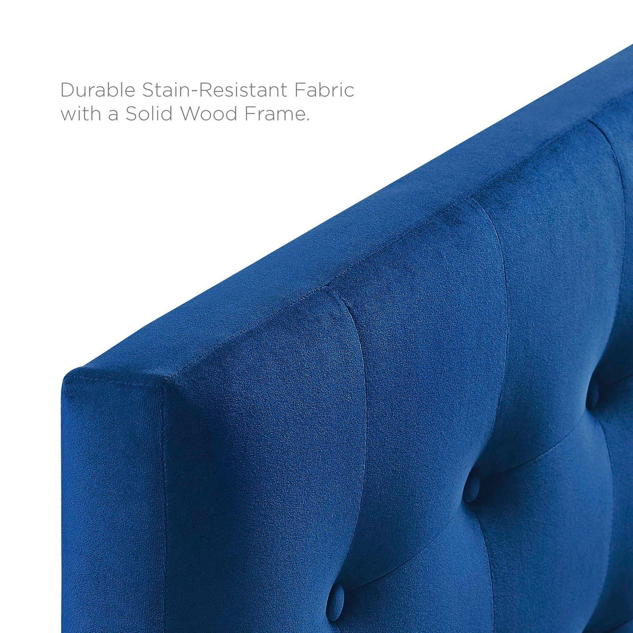 Emelle Velvet Full Headboard, Navy