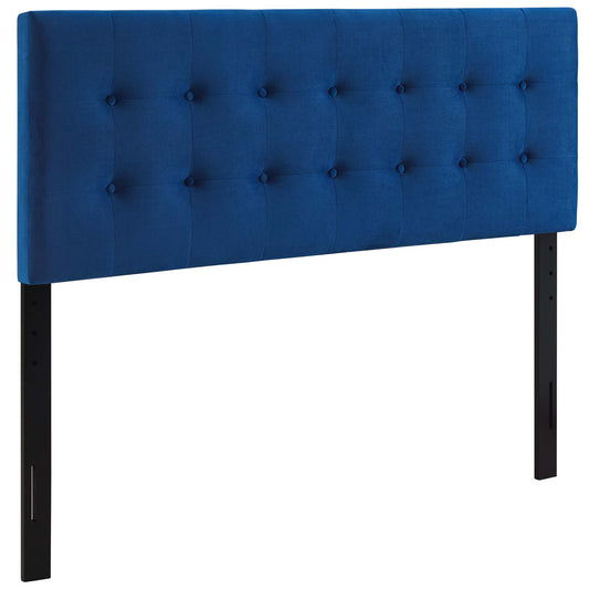 Emelle Velvet Queen Headboard, Navy