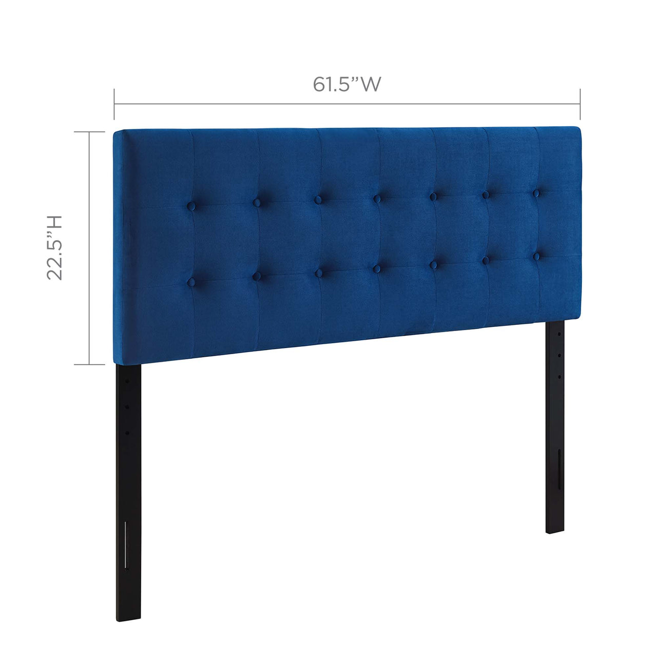 Emelle Velvet Queen Headboard, Navy