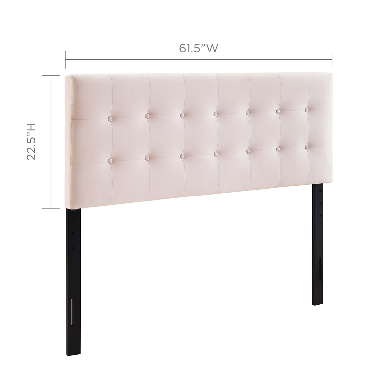 Emelle Velvet Queen Headboard, Pink