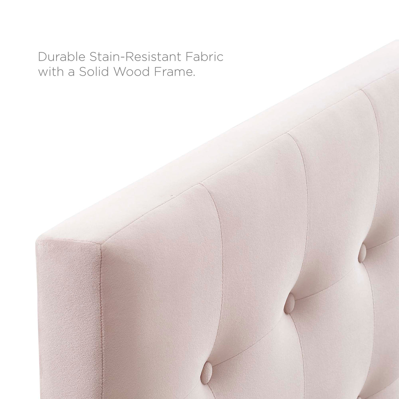 Emelle Velvet Queen Headboard, Pink