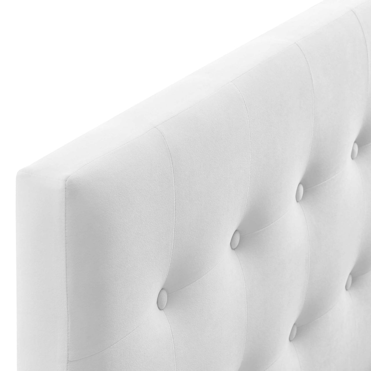 Emelle Velvet Queen Headboard, White