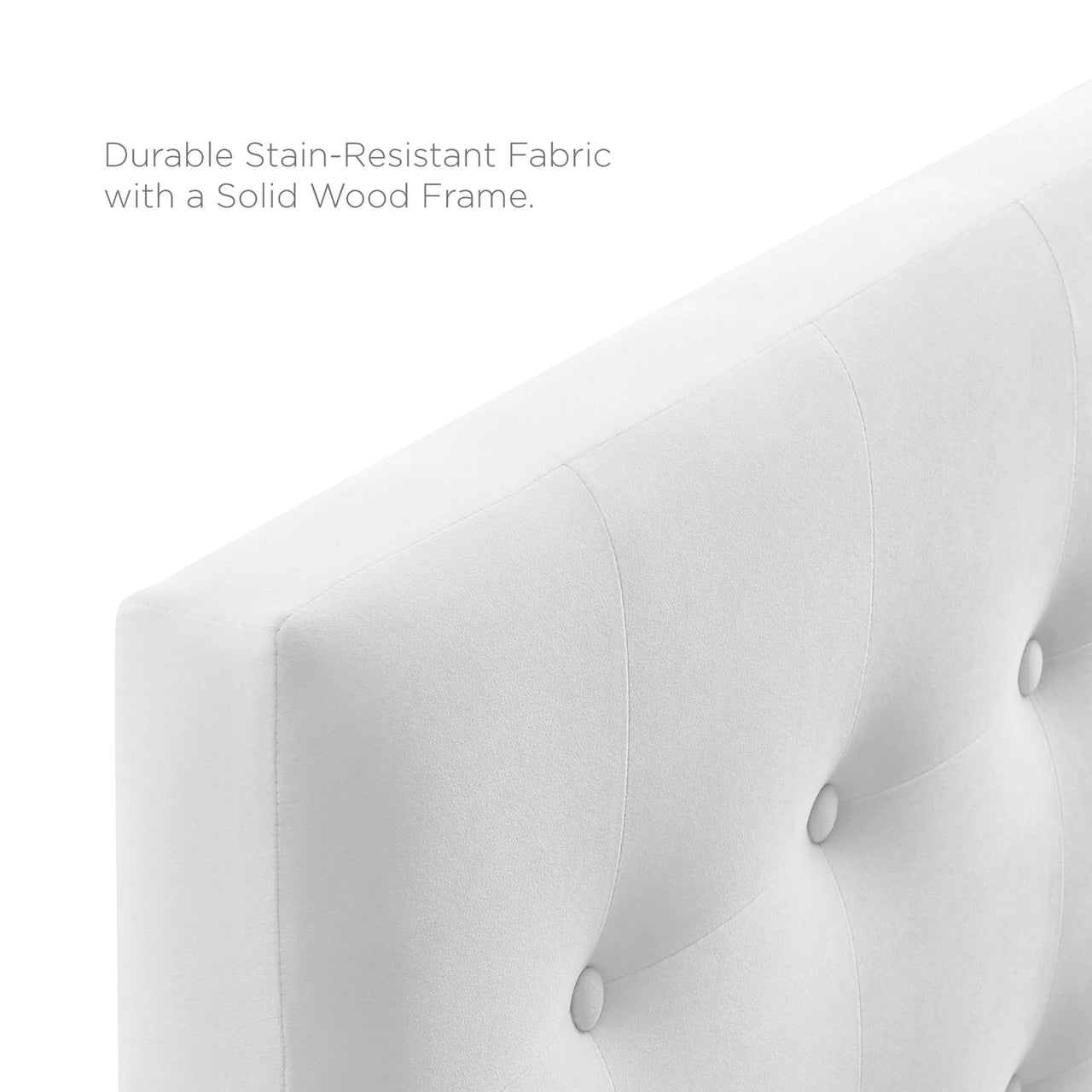 Emelle Velvet Queen Headboard, White
