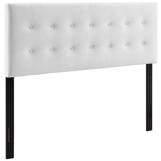 Emelle Velvet King Headboard, White