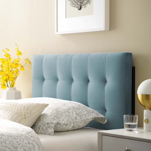 Azara Velvet Twin Headboard, Light Blue