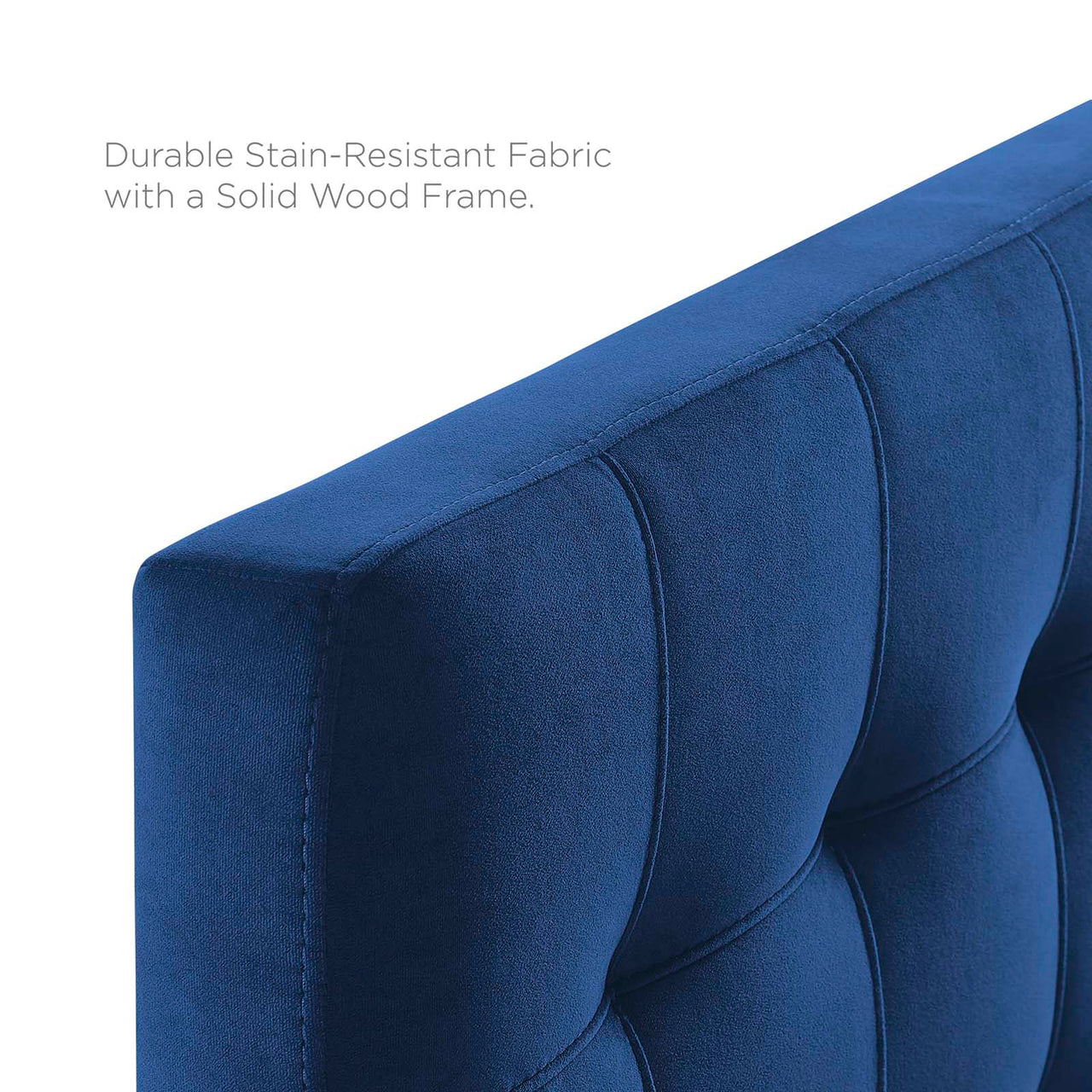 Azara Velvet Twin Headboard, Navy