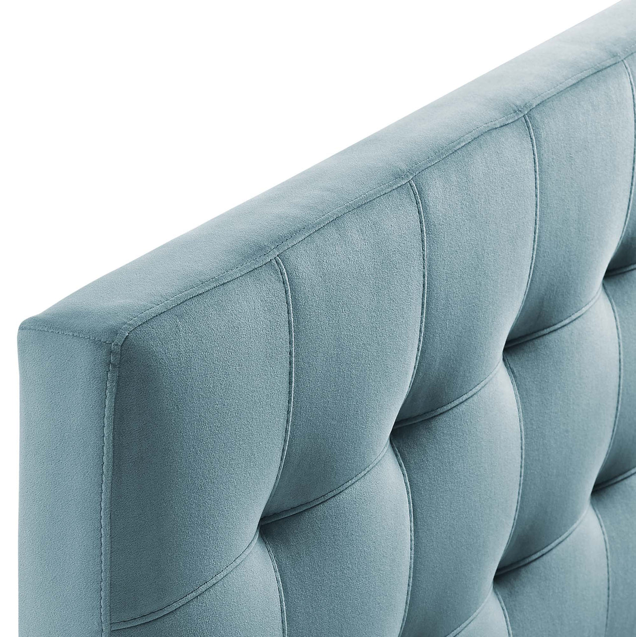 Azara Velvet Full Headboard, Light Blue