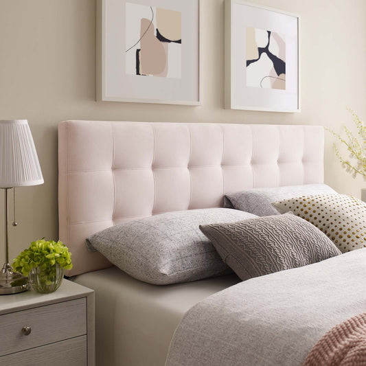 Azara Velvet Full Headboard, Pink