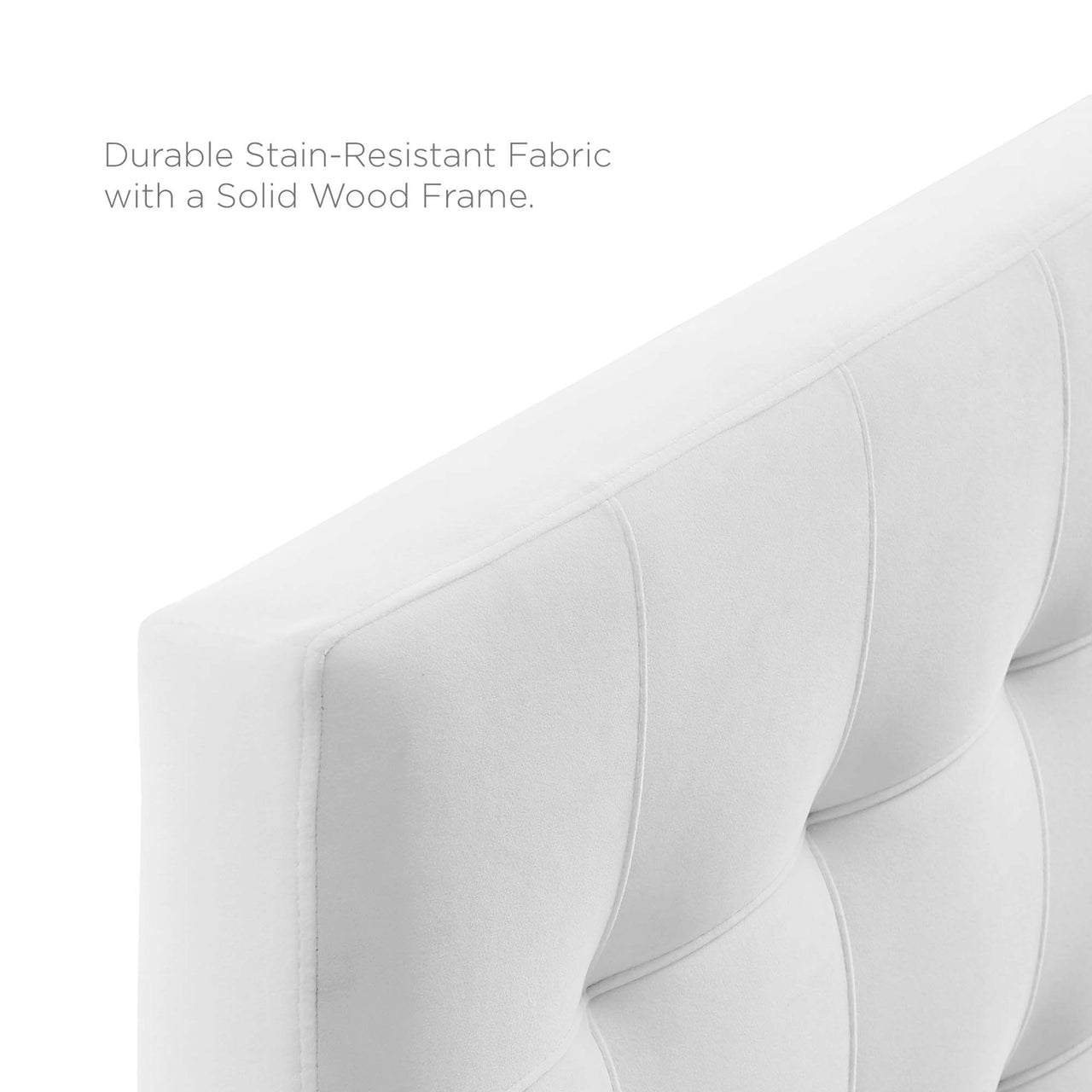 Azara Velvet Full Headboard, White
