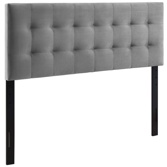 Azara Velvet Queen Headboard, Gray
