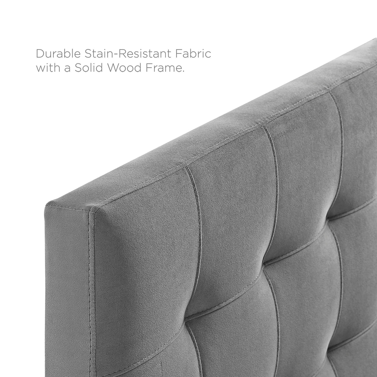 Azara Velvet Queen Headboard, Gray