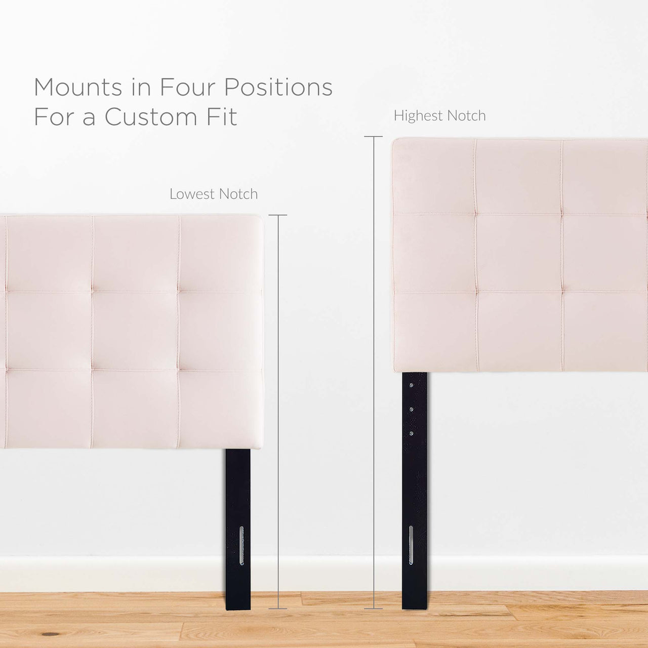 Azara Velvet Queen Headboard, Pink