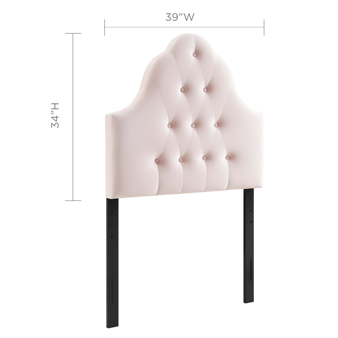 Transcendence Upholstered Velvet Twin Headboard, Pink