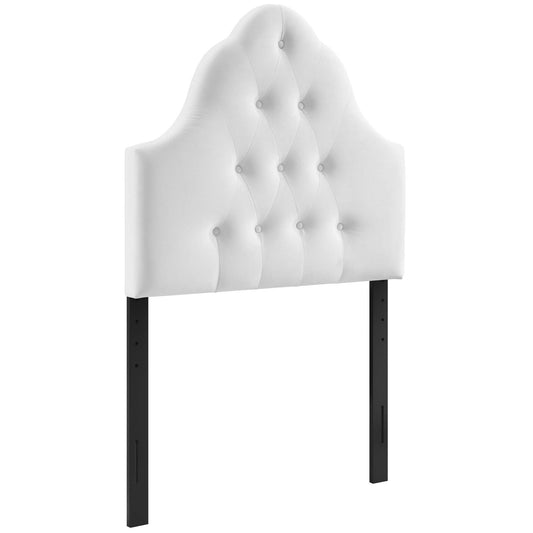 Transcendence Upholstered Velvet Twin Headboard, White