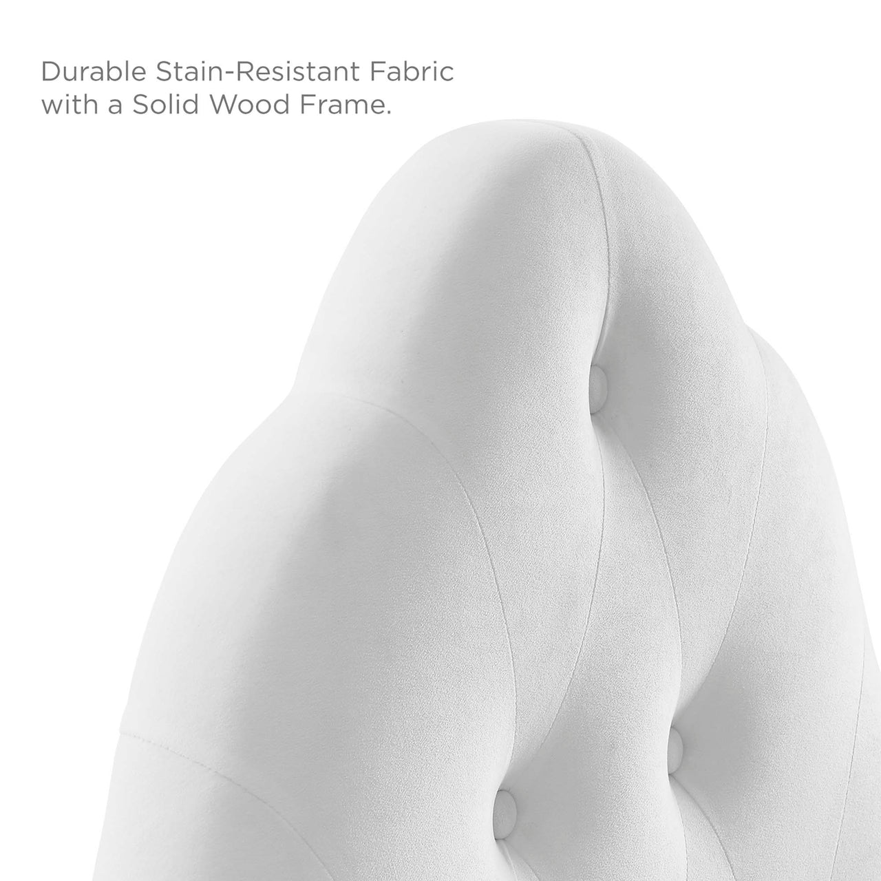 Transcendence Upholstered Velvet Twin Headboard, White