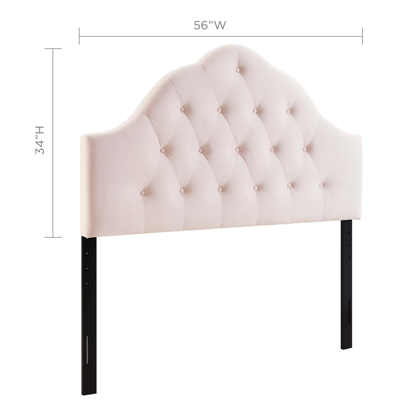Transcendence Upholstered Velvet Full Headboard, Pink