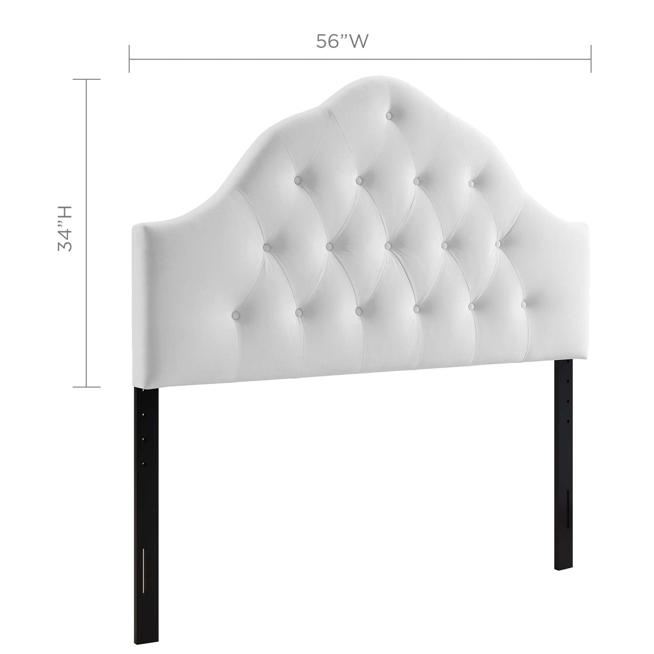 Transcendence Upholstered Velvet Full Headboard, White