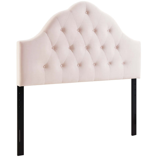 Transcendence Upholstered Velvet Queen Headboard, Pink