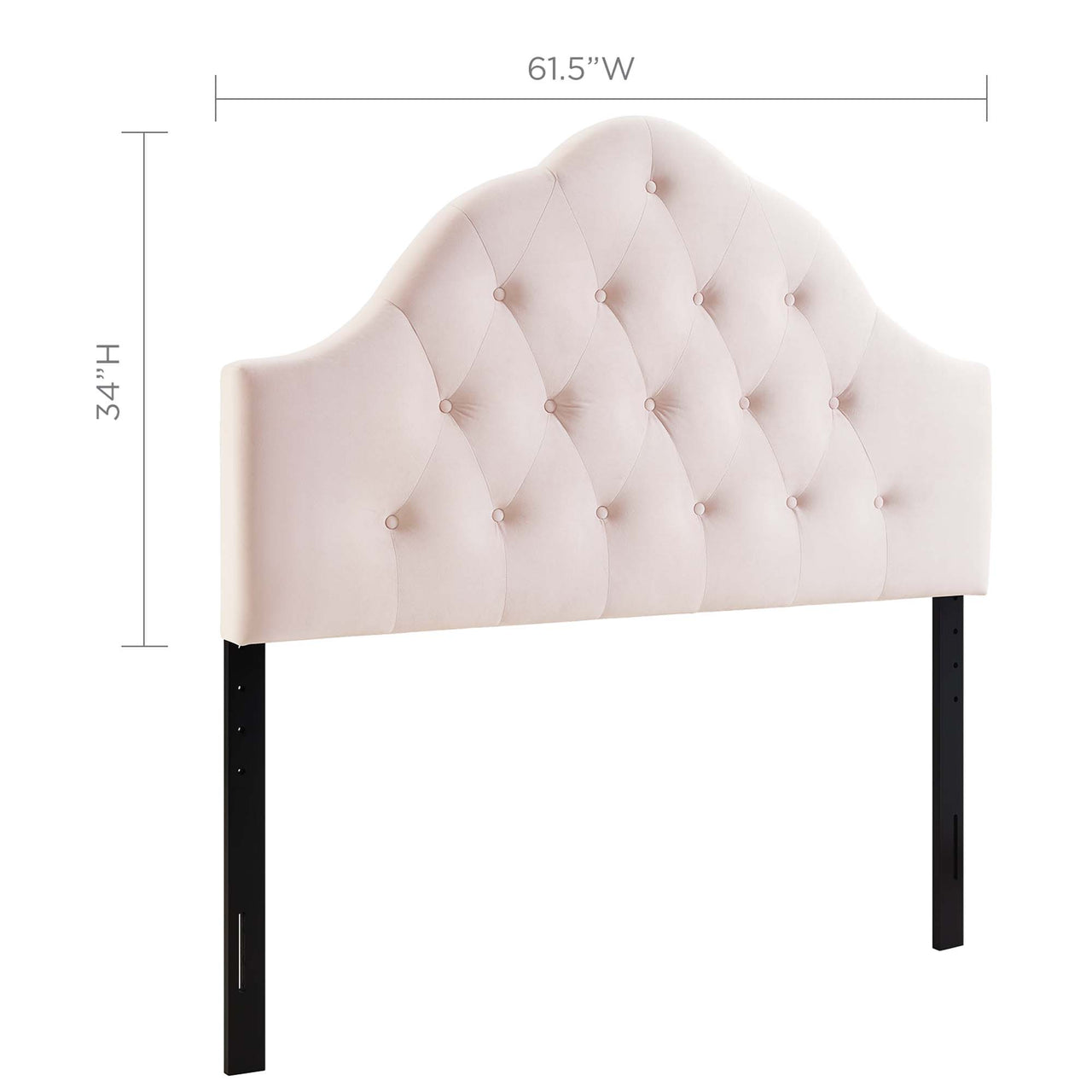 Transcendence Upholstered Velvet Queen Headboard, Pink