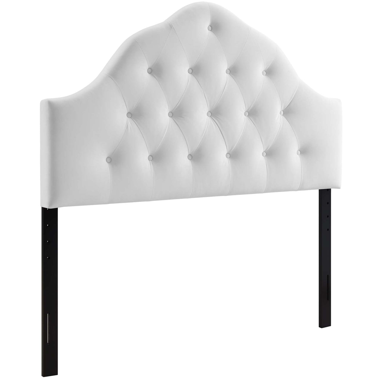 Transcendence Upholstered Velvet Queen Headboard, White