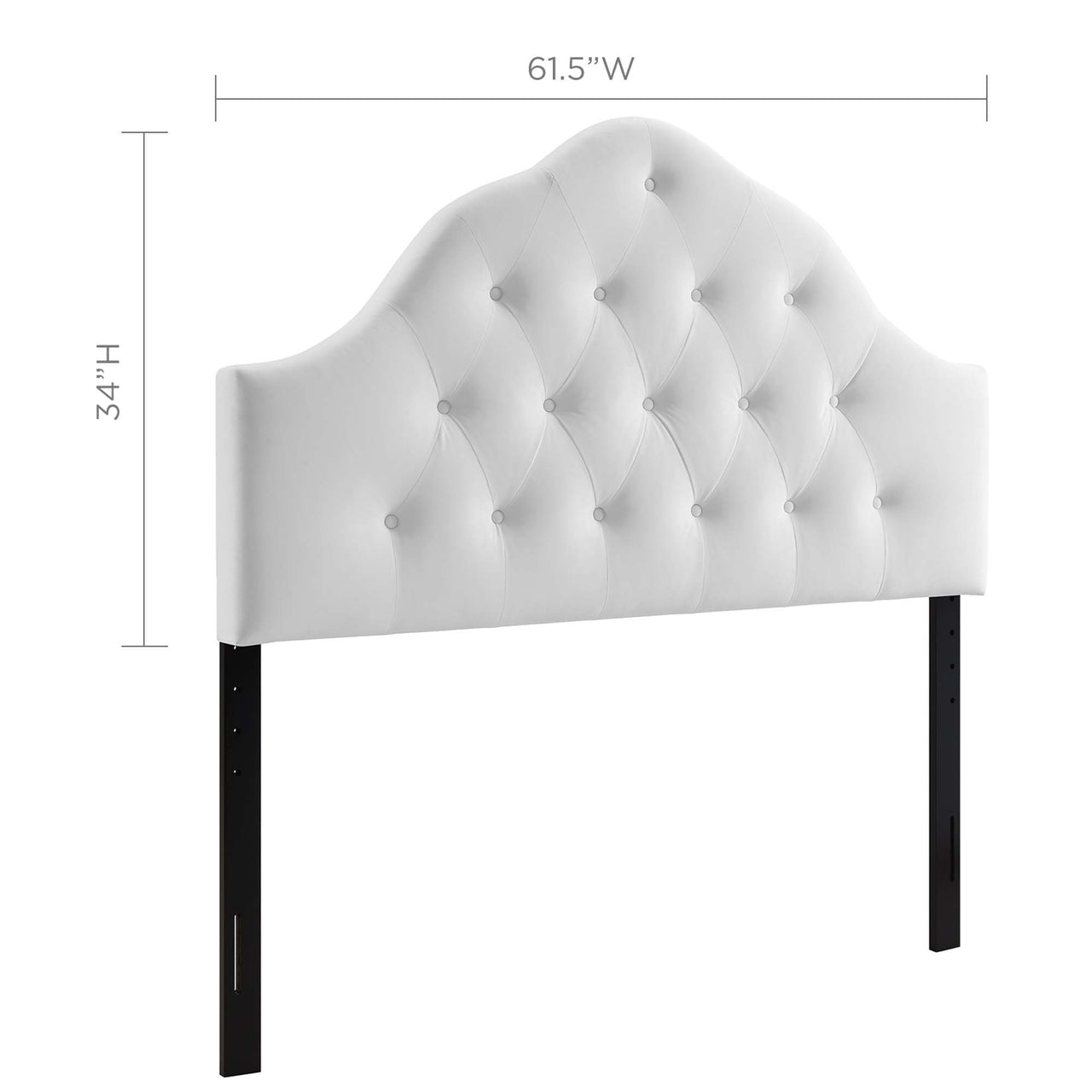 Transcendence Upholstered Velvet Queen Headboard, White
