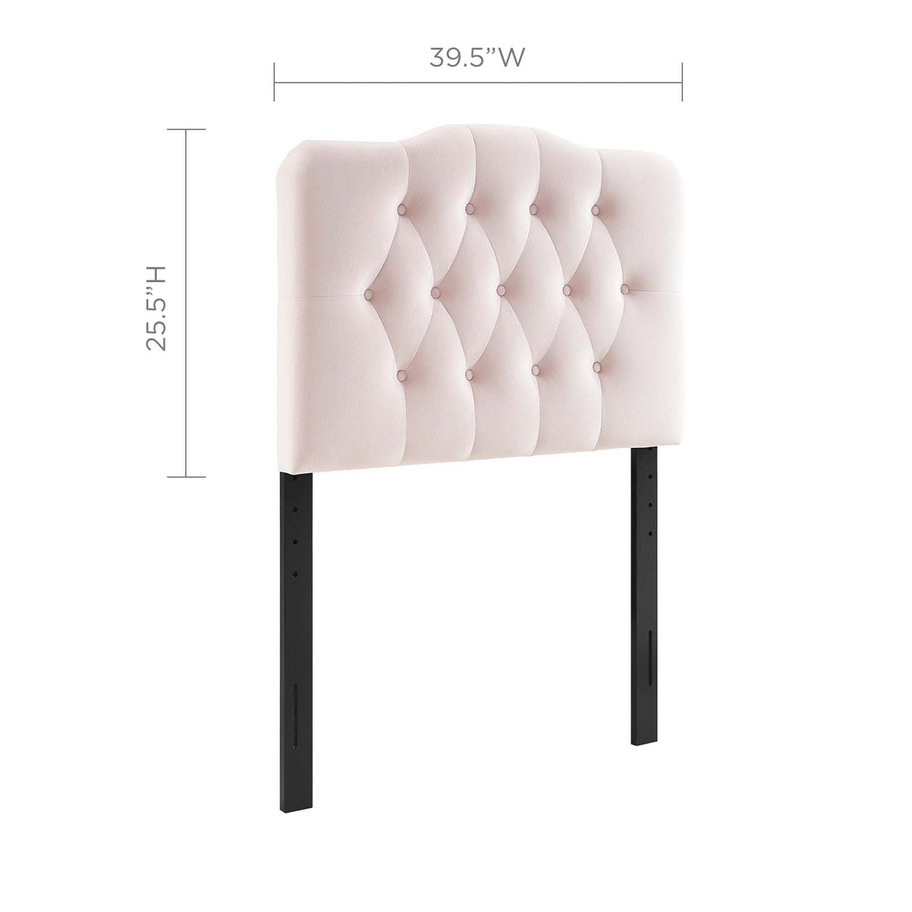 Serelle Velvet Twin Headboard, Pink
