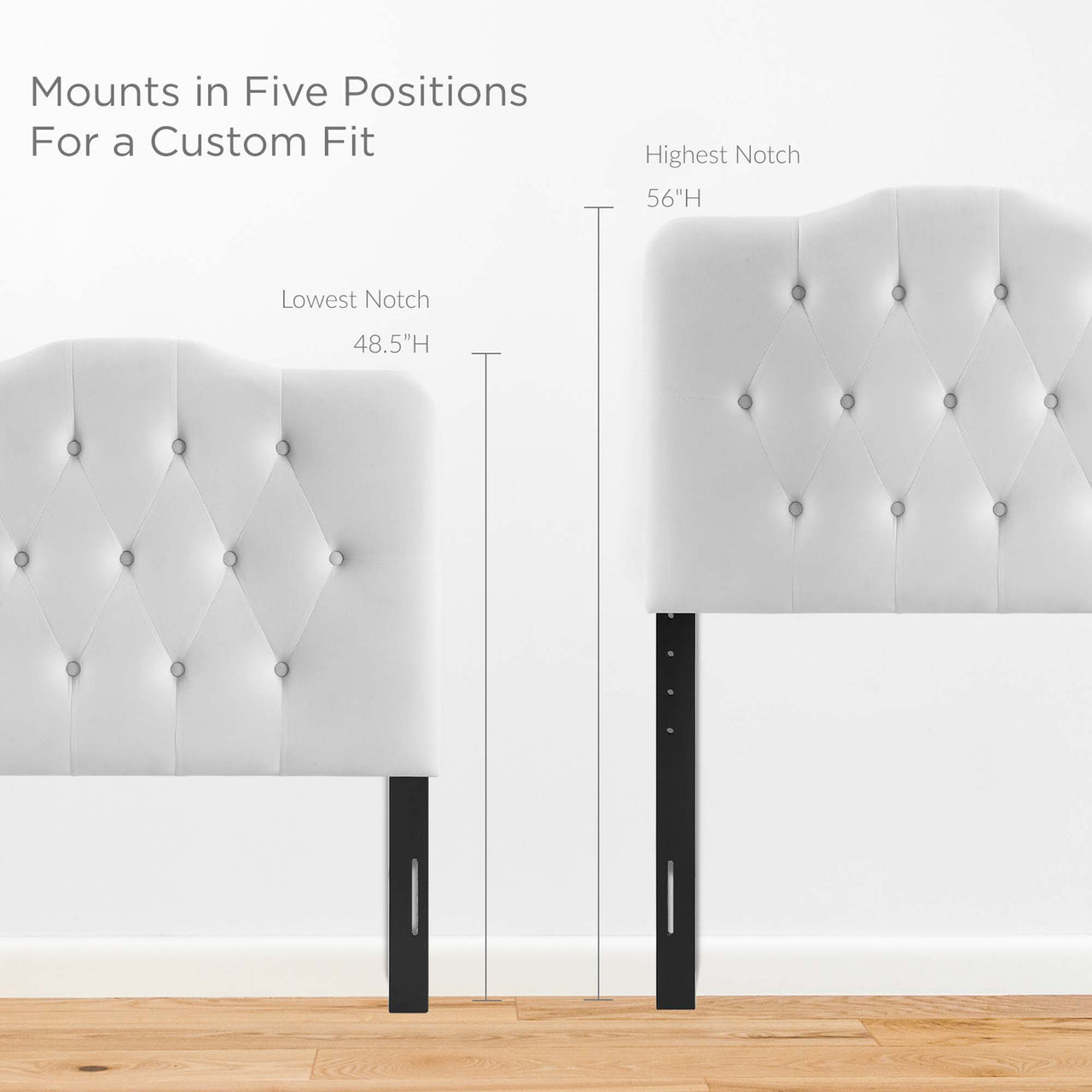 Serelle Velvet Twin Headboard, White