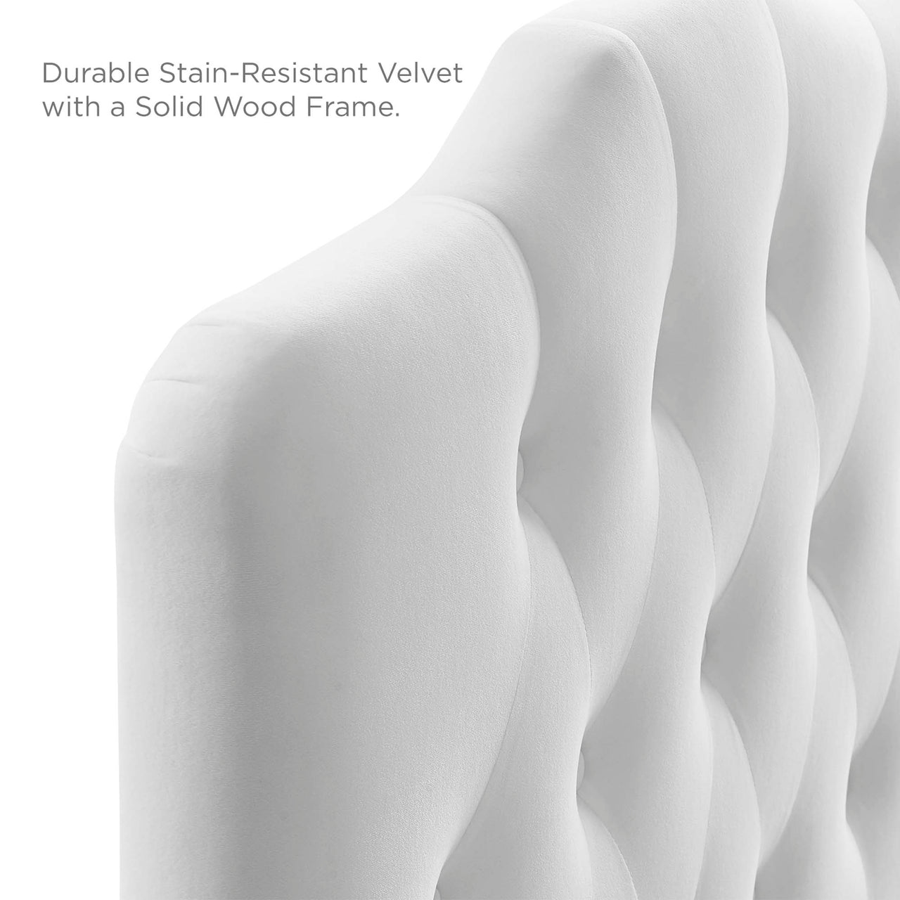 Serelle Velvet Twin Headboard, White