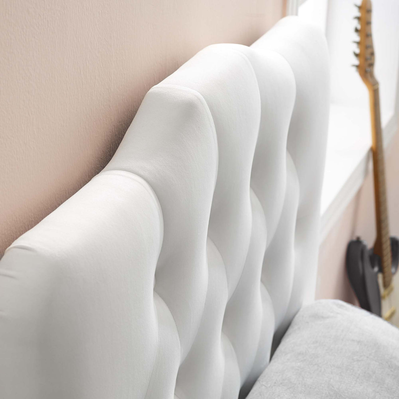 Serelle Velvet Twin Headboard, White