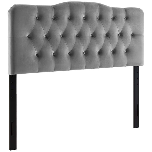 Serelle Velvet King Headboard, Gray