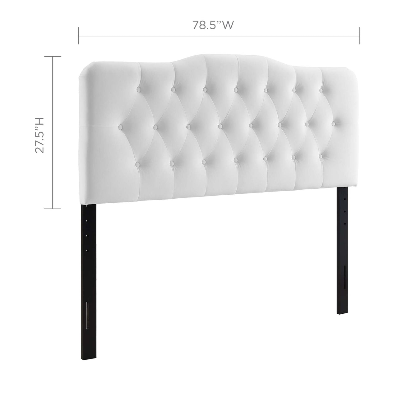 Serelle Velvet King Headboard, White