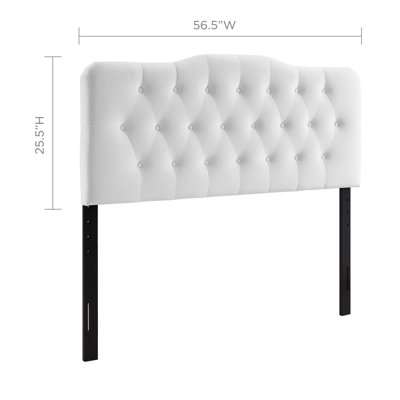 Serelle Velvet Full Headboard, White