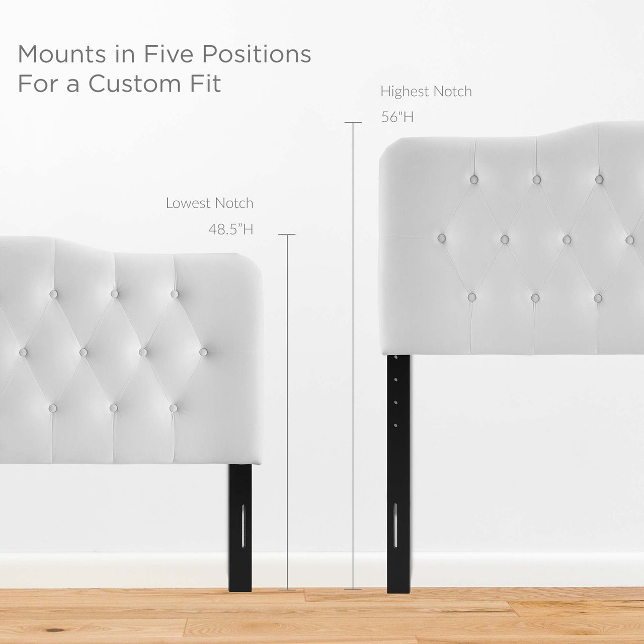 Serelle Velvet Full Headboard, White