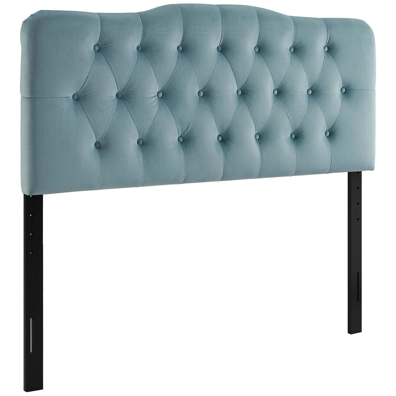 Serelle Velvet Queen Headboard, Light Blue