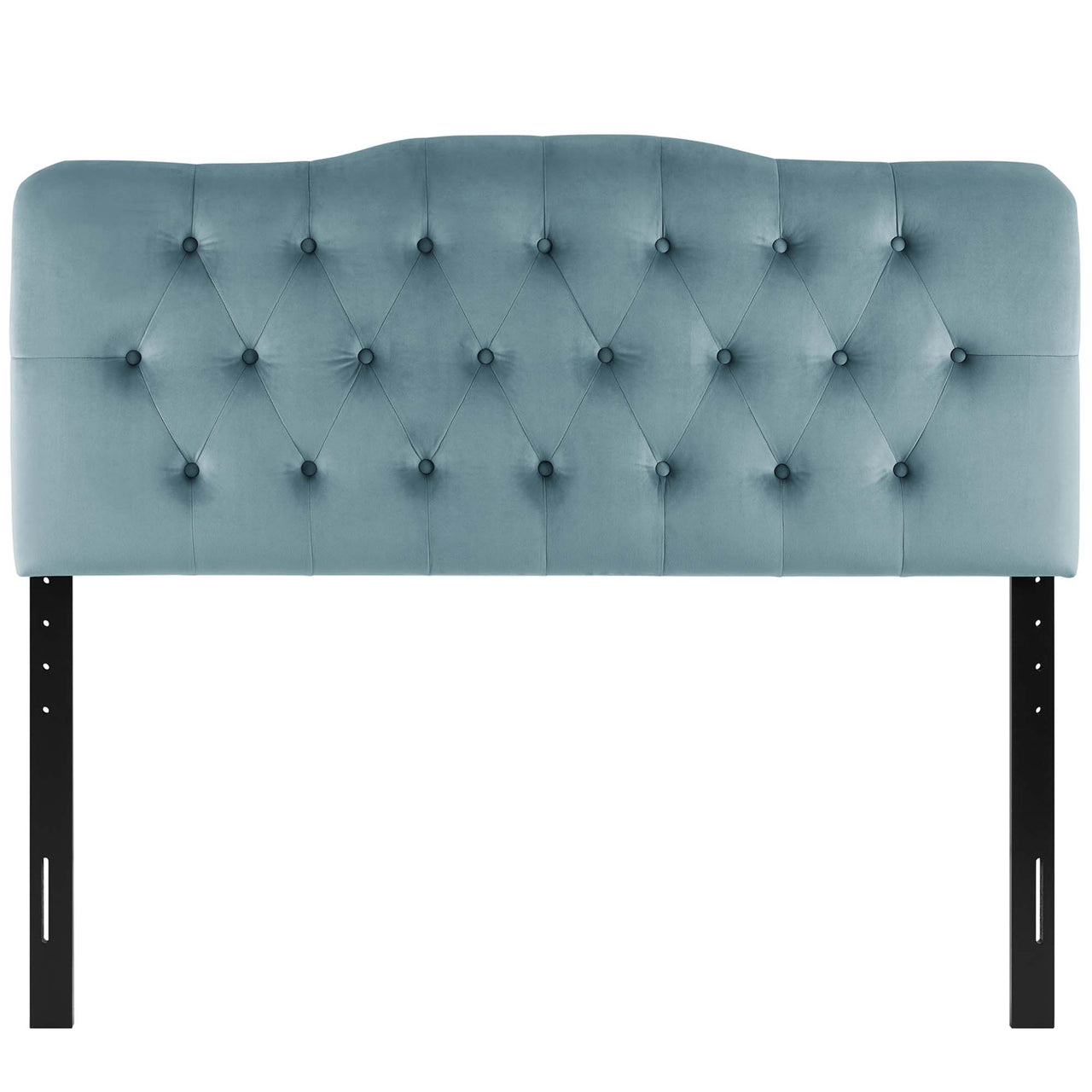Serelle Velvet Queen Headboard, Light Blue