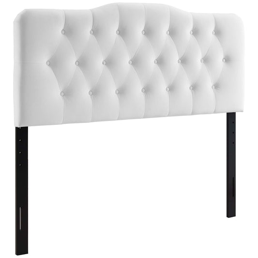 Serelle Velvet Queen Headboard, White