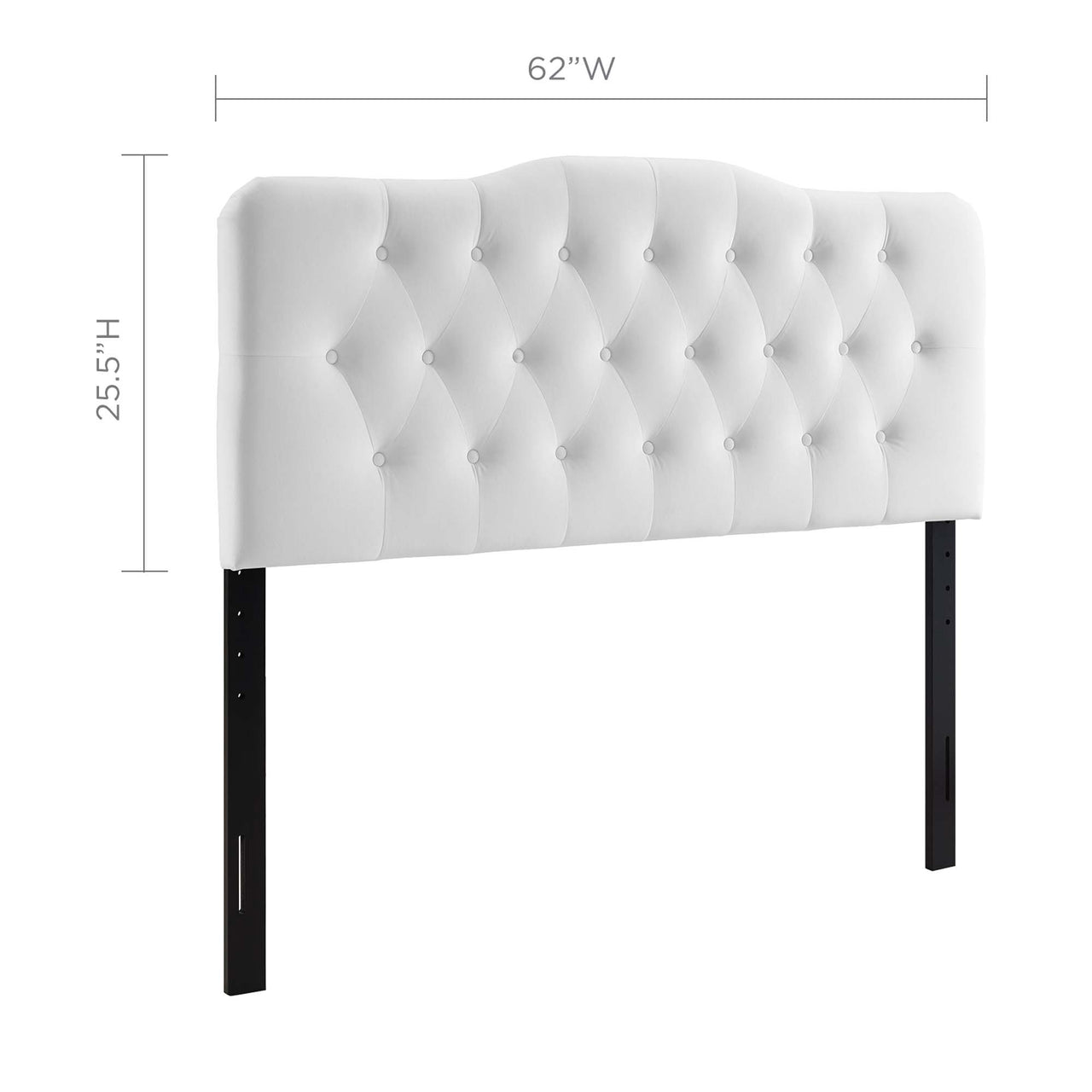 Serelle Velvet Queen Headboard, White