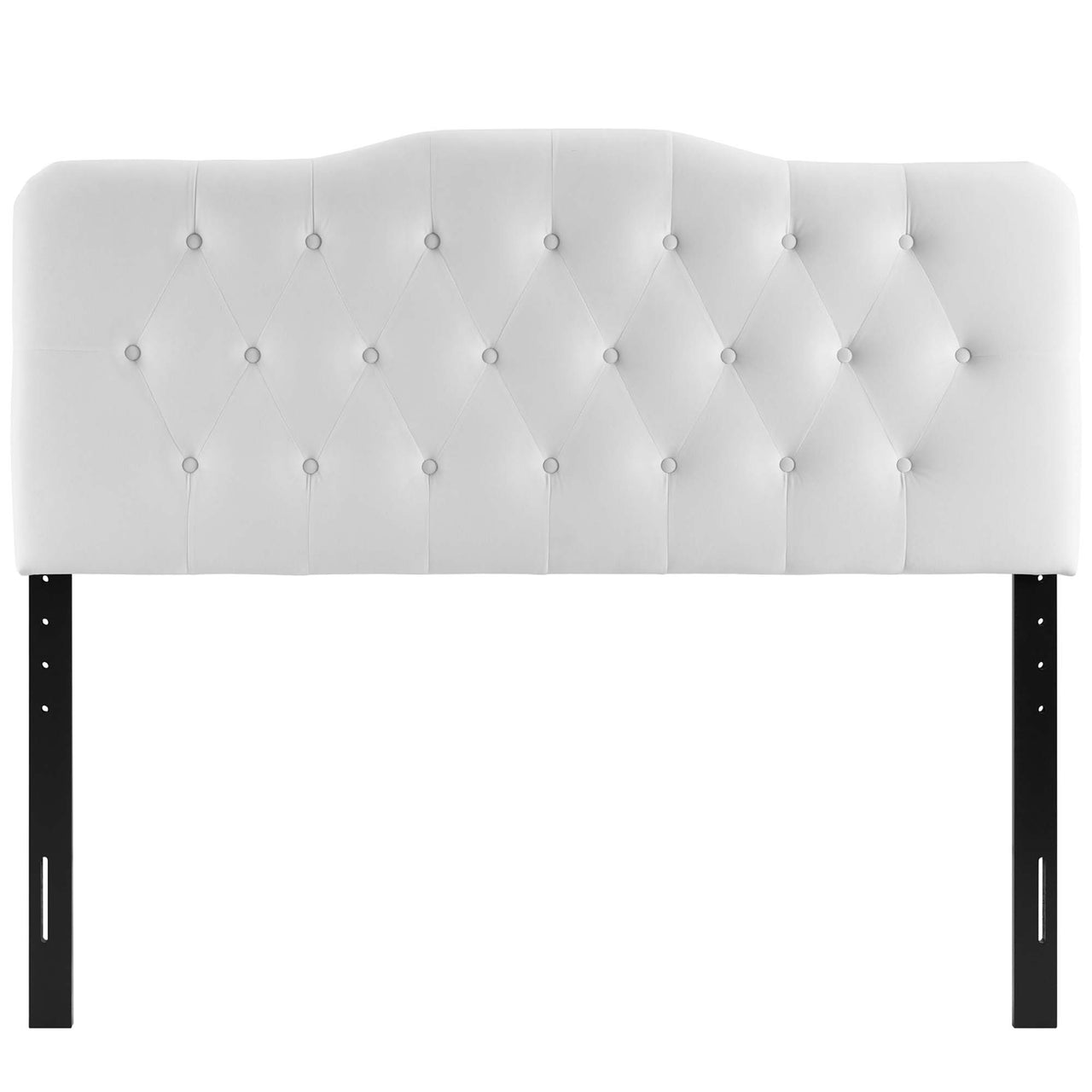 Serelle Velvet Queen Headboard, White