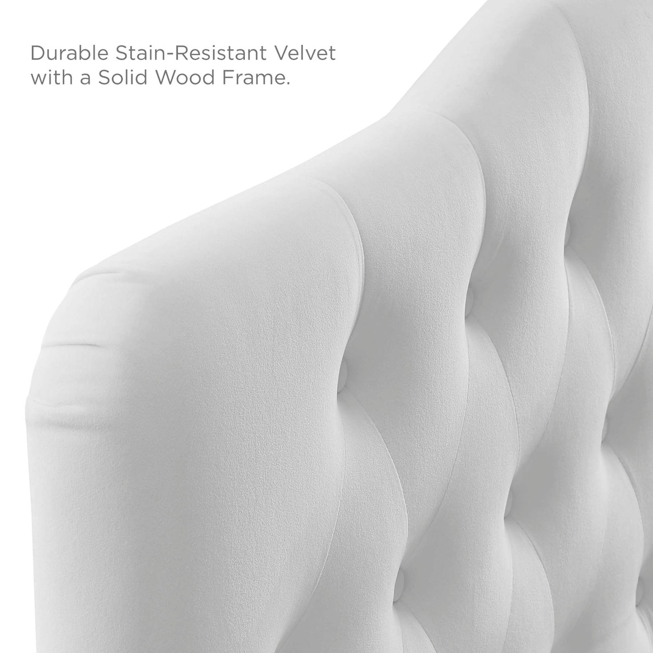 Serelle Velvet Queen Headboard, White