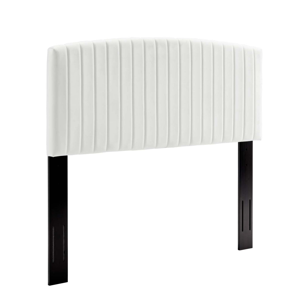 Parallem Upholstered Velvet Twin Headboard, White